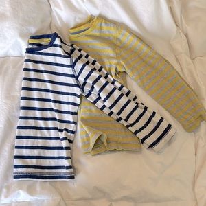 EUC Bundle of 2 Mini Boden boys striped long sleeve tees. Size 3-4T
